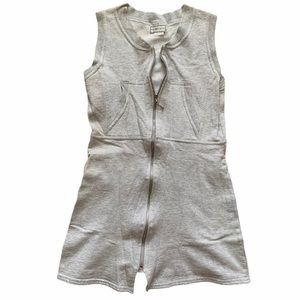 Vintage Grey Cotton Zip Up Dress